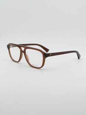 Bottega Veneta BV1294O 005 Unisex Eyeglasses Brown 56mm Aviator Frame